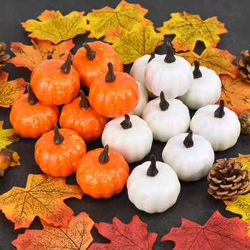12 τμχ Mini Artificial Pumpkin Fake Simulation Vegetabl Happy Halloween Decoration for Home Halloween Party Favor Props DIY Craft