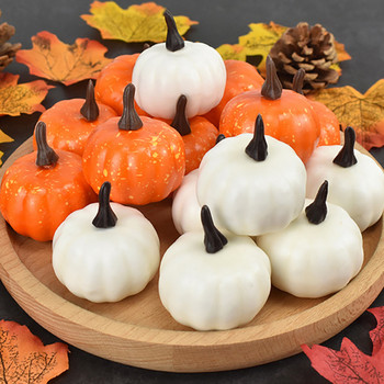 12 τμχ Mini Artificial Pumpkin Fake Simulation Vegetabl Happy Halloween Decoration for Home Halloween Party Favor Props DIY Craft