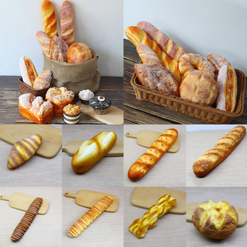 1Pcs Симулационен модел на хляб Тайван Френски мек карамел Фалшив хляб Торта Хранителен магазин Шкаф Декорация на дисплея Подпори Фалшива храна