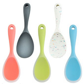 1vnt Permatomas karščiui atsparus silikonas, nepridegantis keptuvės kepimo įrankiai ilga rankena Virtuvės priedai Ryžių šaukštas