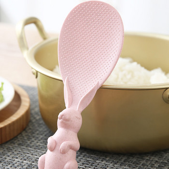 Αρχική Σιτάρι άχυρο κουνέλι κουτάλι μπορεί να σταθεί όρθιο κουνέλι φτυάρι ρυζιού Κουζίνα ρυζιού Δημιουργικό αντικολλητικό καρτούν Ρύζι Κουτάλι