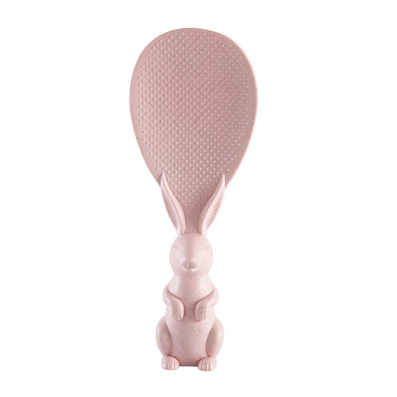 Namai Kviečių šiaudų triušio šaukštas gali atsistoti Triušis Ryžių semtuvas Ryžių viryklė Kūrybinis nepridegantis ryžių animacinis ryžių šaukštas