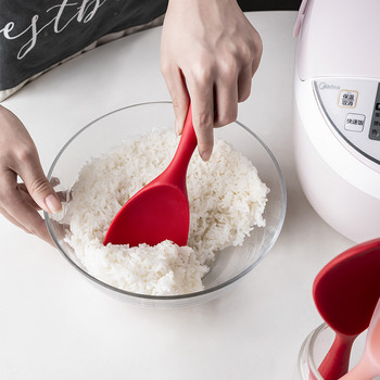 Κουτάλι ρυζιού σιλικόνης ανθεκτικό σε υψηλές θερμοκρασίες με μακριά λαβή Εργαλεία μαγειρικής ποιότητας τροφίμων Αξεσουάρ κουζίνας
