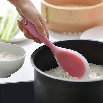 Устойчива на висока температура силиконова лъжица за ориз с дълга дръжка Инструменти за готвене за храна Кухненски аксесоари