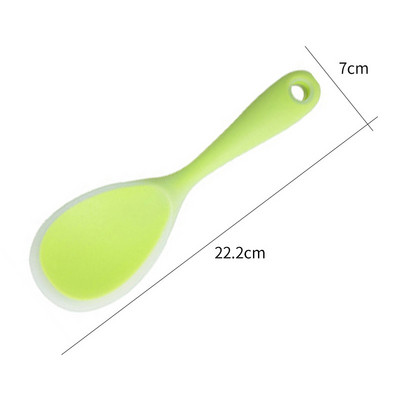 Aukštai temperatūrai atsparus silikoninis ryžių šaukštas su ilga rankena Maisto gaminimo įrankiai Virtuvės priedai