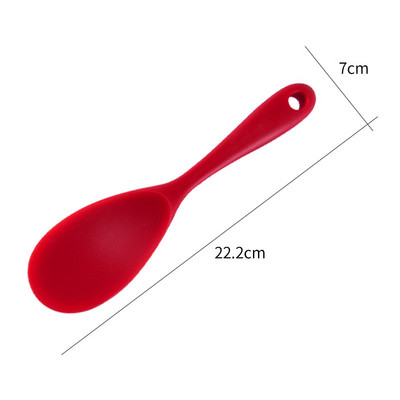 Aukštai temperatūrai atsparus silikoninis ryžių šaukštas su ilga rankena Maisto gaminimo įrankiai Virtuvės priedai