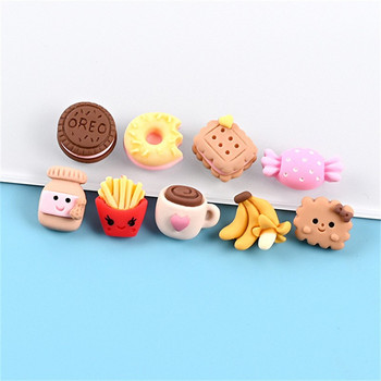 20 τμχ Mini Simulation Candy Biscuits Donuts Flat back Resin Cabochon Kawaii Fake Food Scrapbook Craft DIY Hair Accessories Decor