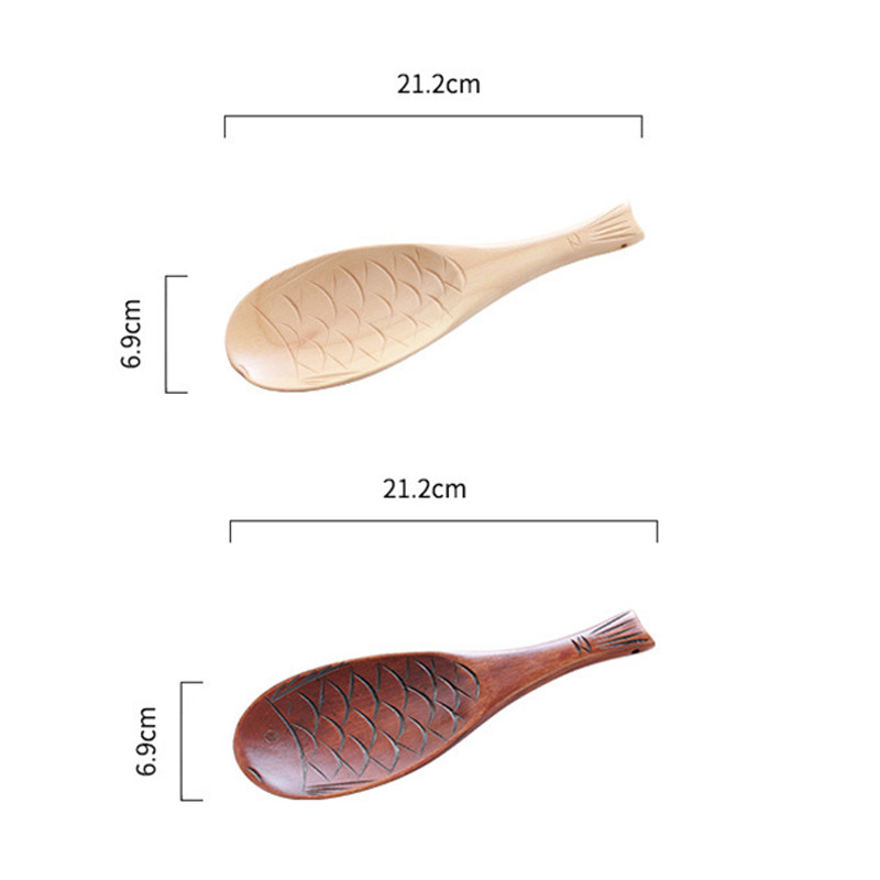 Lingură de orez din lemn în formă de pește, cioplită manual, lingură creativă de orez, cadou, lingură de lemn, ceai, cafea, lemn