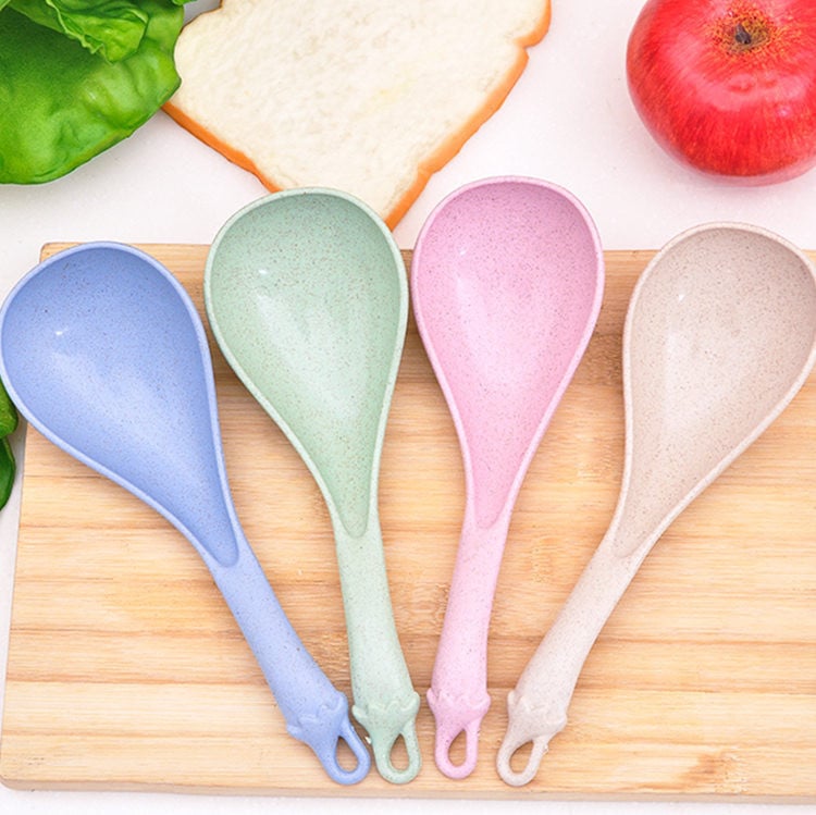 Επιτραπέζιο σκεύος Σιταρένιο άχυρο Κουτάλα ρυζιού 1 τεμ 4 Χρώματα Σούπα με μακρύ χερούλι Κουτάλι Γεύμα Μεζούρες Δείπνο Προμήθειες κουζίνας Εργαλείο μαγειρέματος