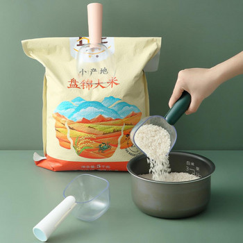 Scoop Rice Spoon Πολυλειτουργική Διαφανής Ζυγαριά Μεζούρα Κουτάλι πάγου Φτυάρι αλεύρι Κουτάλι χονδροειδείς κόκκοι Λαβή με κλιπ Κουζίνα