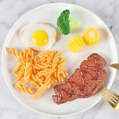 Kunstlik PVC-simuleeritud lihapraad, röstrestoran Lääne toit Dekoratiivsed lapsed Mängud Mänguasjad fotograafia Rekvisiidid Toidud Rekvisiidid