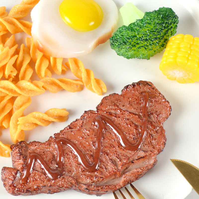 Kunstlik PVC-simuleeritud lihapraad, röstrestoran Lääne toit Dekoratiivsed lapsed Mängud Mänguasjad fotograafia Rekvisiidid Toidud Rekvisiidid