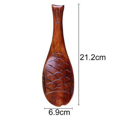 Medinis ryžių šaukštas Medinis raižytas anties žuvies ryžių šaukštas irklas šaukštas sriubos šaukštas nepridegantis ryžių serviravimo šaukštai maisto ruošimo reikmenys