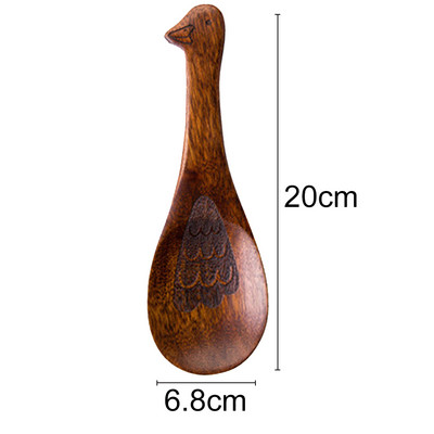 Medinis ryžių šaukštas Medinis raižytas anties žuvies ryžių šaukštas irklas šaukštas sriubos šaukštas nepridegantis ryžių serviravimo šaukštai maisto ruošimo reikmenys