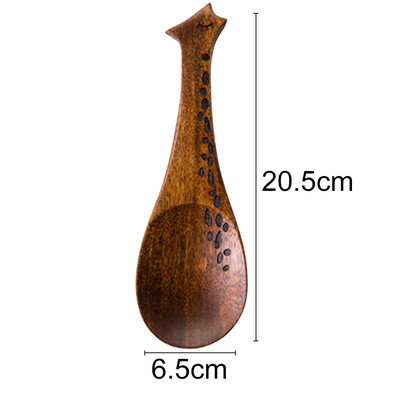 Medinis ryžių šaukštas Medinis raižytas anties žuvies ryžių šaukštas irklas šaukštas sriubos šaukštas nepridegantis ryžių serviravimo šaukštai maisto ruošimo reikmenys