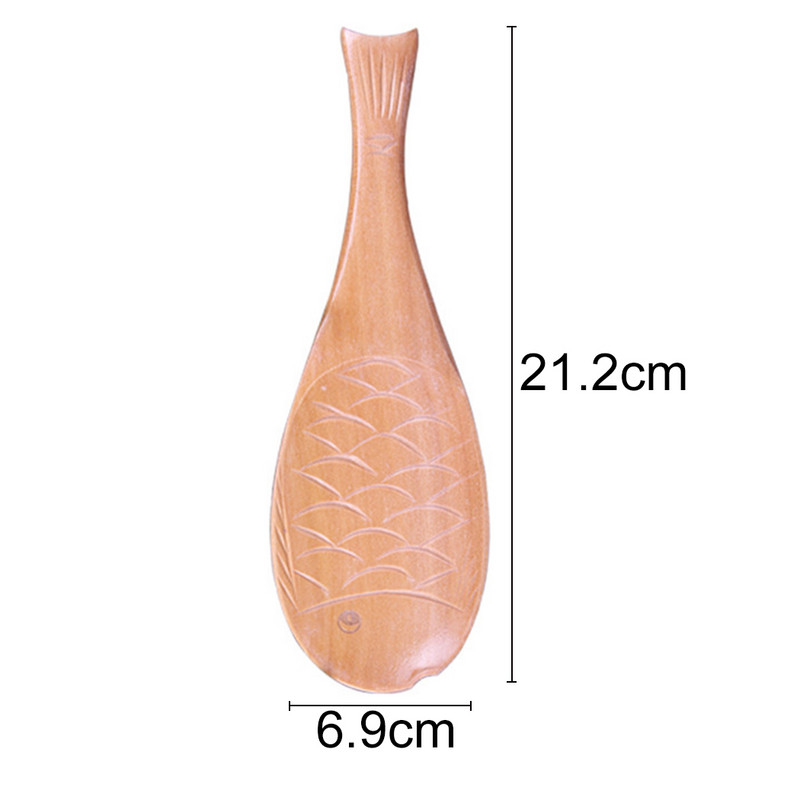 Medinis ryžių šaukštas Medinis raižytas anties žuvies ryžių šaukštas irklas šaukštas sriubos šaukštas nepridegantis ryžių serviravimo šaukštai maisto ruošimo reikmenys