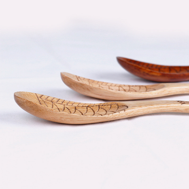 Medinis ryžių šaukštas Medinis raižytas anties žuvies ryžių šaukštas irklas šaukštas sriubos šaukštas nepridegantis ryžių serviravimo šaukštai maisto ruošimo reikmenys