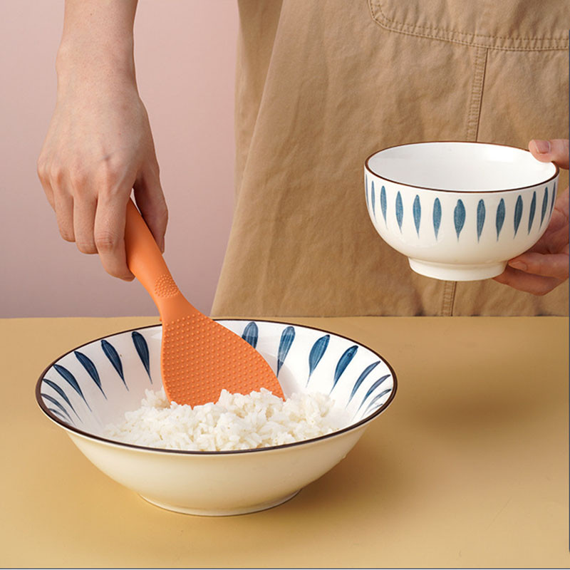 Lopată de orez din plastic Arată de orez Lingură de orez antiaderență Instrument de bucătărie Se poate ridica Linggură de orez antiaderență Lingură de orez de uz casnic