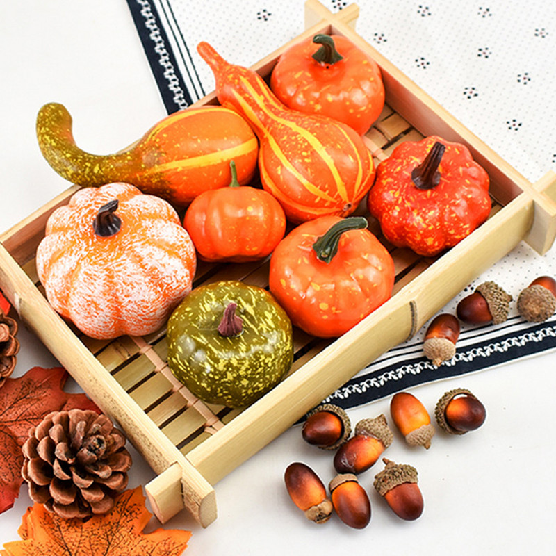 50 τεμ./Σετ προσομοίωσης κολοκύθες σφενδάμου κουκουνάρι για την Ημέρα των Ευχαριστιών για την Ημέρα των Ευχαριστιών, Απόκριες