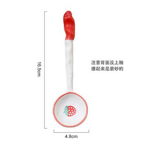 Lingură minunată din ceramică, desene desenate japoneze pictate manual, lingură de desert pentru uz casnic, mâner lung pentru copii, lingură mică pentru supă pentru mâncare și băutură