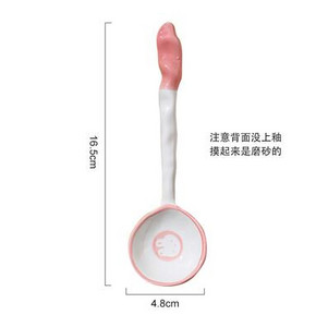 Lingură minunată din ceramică, desene desenate japoneze pictate manual, lingură de desert pentru uz casnic, mâner lung pentru copii, lingură mică pentru supă pentru mâncare și băutură