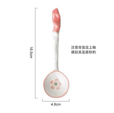 Lingură minunată din ceramică, desene desenate japoneze pictate manual, lingură de desert pentru uz casnic, mâner lung pentru copii, lingură mică pentru supă pentru mâncare și băutură