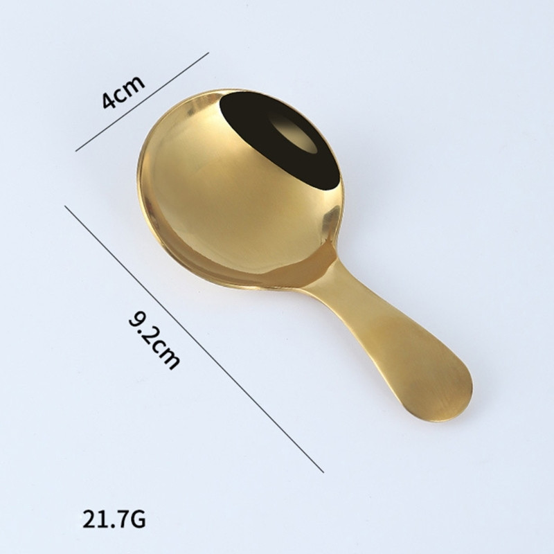 304 Nerūdijančio plieno šaukštelis trumpo koto vaikiškas šaukštelis mielas desertinis ledų šaukštelis mažas apvalus prieskonių šaukštelis 5 spalvų Y5GB