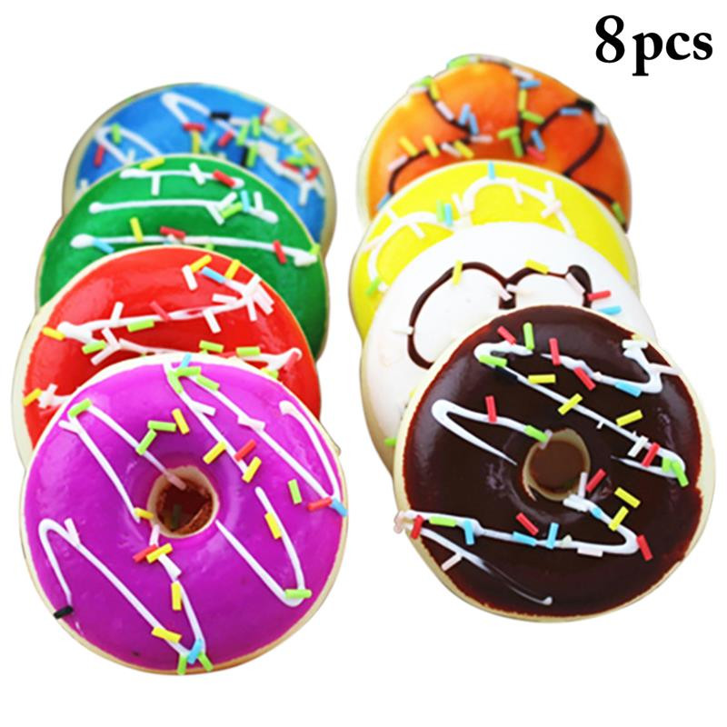 8kom Umjetne krafne Ukrasi Hrana Pu materijal Simulacija krafni Kruh Model tijesta Lažne grickalice Dekoracija Kalupi Pribor