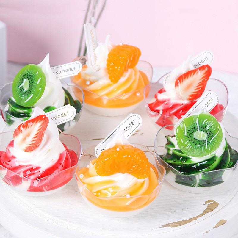 Kodusimulatsioon Pehmed lõhnavad tassikoogid Võltsitud jäätisekauss Model Dekoratsioonirekvisiidid Toidumudel Pulmarekvisiidid