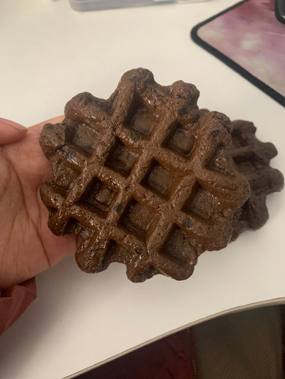 Simulation Waffle Bubble Waffle Breakfast Shop Model Dessert Cream Matching Props Βιτρίνα σκοποβολής