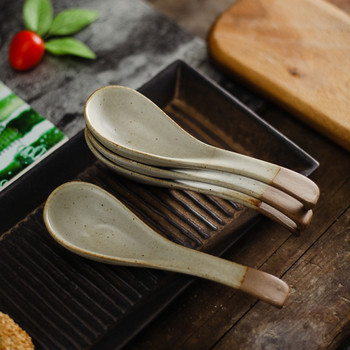 Κουτάλι για σούπα ρυζιού ιαπωνικού στυλ Κεραμικά επιτραπέζια σκεύη ανάμειξης σέσουλα κουζίνας μαχαιροπίρουνα τραπεζαρίας μαχαιροπίρουνα κουζίνας σπιτιού Κουτάλι μαγειρικής