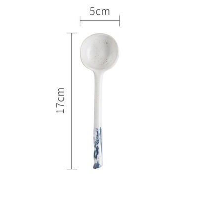 Linguriță de supă din ceramică creativă japoneză cu mâner lung Restaurant de uz casnic Linguriță de mâncare Lingură de cafea Rechizite de bucătărie