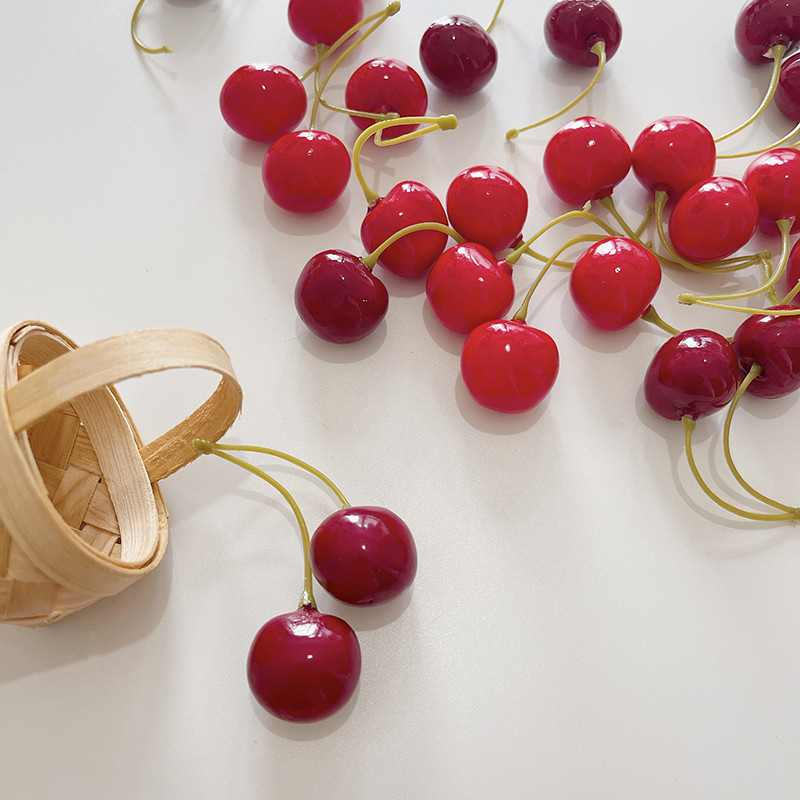 10 buc./lot Simulatiom spumă cireșe Fructe false pentru obiecte de fotografie Decorare ferestre Accesorii DIY
