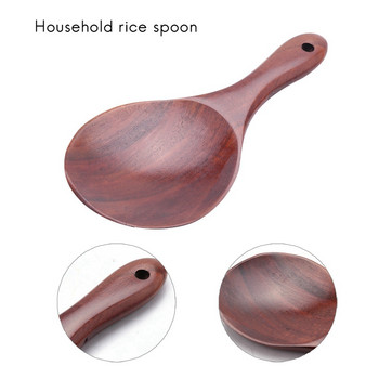 6X Κουτάλι από ξύλο τικ από φυσικό συμπαγές ξύλο Κουτάλι ρυζιού Ξύλινο κουτάλι ρυζιού Μεγάλη πατάτα Κουτάλι σερβιρίσματος Ξύλινα σκεύη κουζίνας