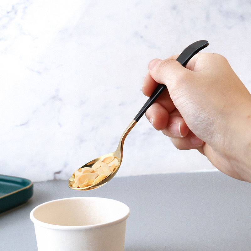 1 vnt 304 nerūdijančio plieno daugiaspalvis sriubos šaukštas vakarienės šaukštas su ilga rankena desertinis šaukštas virtuvės stalo reikmenims Kavos samtelis