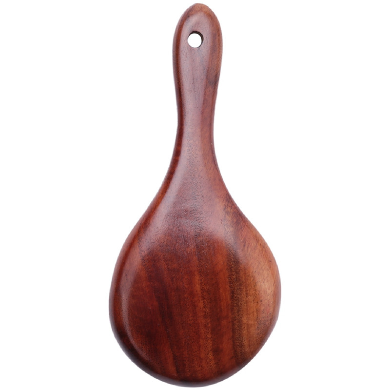 2X lingură din lemn de tec Lingură de orez din lemn masiv natural Paletă de orez din lemn Lingură mare de servire pentru cartofi Ustensile de bucătărie din lemn