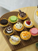 Model de tartă cu ouă falsă artificială, simulare, tartă cu ouă cu fructe, magazin de prăjituri, vitrine, decorare, bricolaj, petrecere, alimente, recuzită pentru fotografie