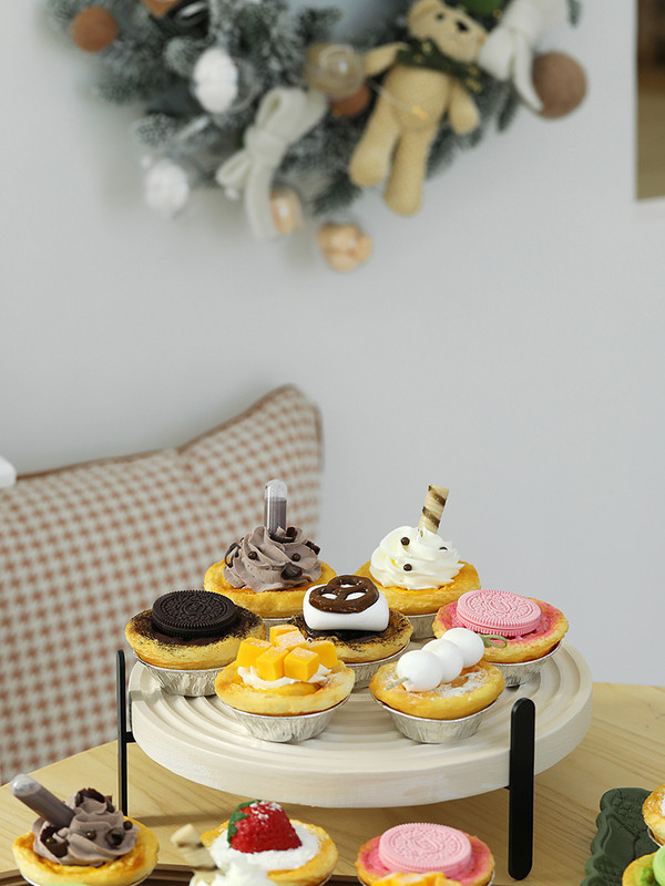 Model de tartă cu ouă falsă artificială, simulare, tartă cu ouă cu fructe, magazin de prăjituri, vitrine, decorare, bricolaj, petrecere, alimente, recuzită pentru fotografie