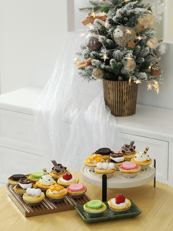 Model de tartă cu ouă falsă artificială, simulare, tartă cu ouă cu fructe, magazin de prăjituri, vitrine, decorare, bricolaj, petrecere, alimente, recuzită pentru fotografie