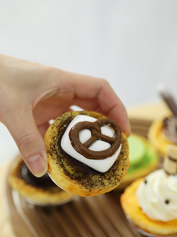 Model de tartă cu ouă falsă artificială, simulare, tartă cu ouă cu fructe, magazin de prăjituri, vitrine, decorare, bricolaj, petrecere, alimente, recuzită pentru fotografie