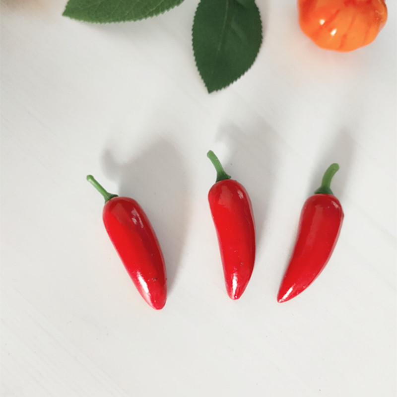 10 vnt. / part. 4 cm Mini netikrų pipirų modeliavimas Vaisiai ir daržovės Fotografijos reikmenys Ankstyvojo ugdymo reikmenys Maisto rekvizitai PE