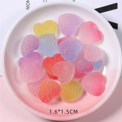 20 бр. Сърце Дъга Бонбони Изкуствена захар Храна Сладкиши Орнамент Фигурка Занаят Миниатюрна куклена къща Декорация на дома Направи си сам Accessoy