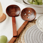 AhunderJiaz Natural Vintage Veselă Linguriță cu mâner lung Linguriță de gătit Set de instrumente de bucătărie