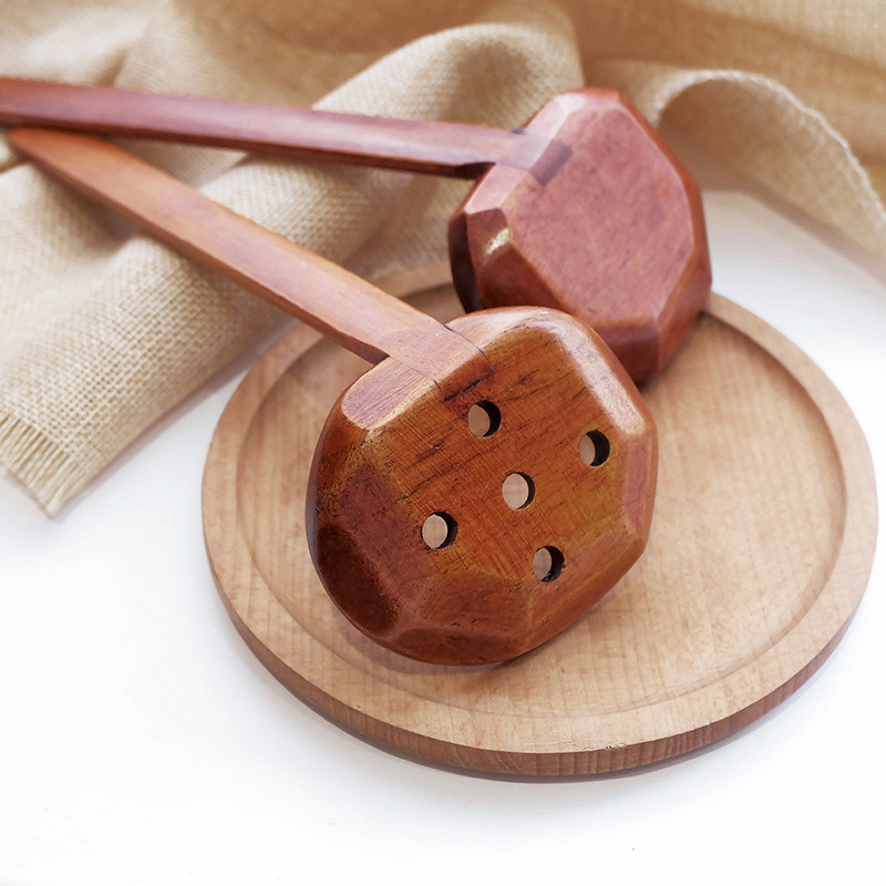 AhunderJiaz Natural Vintage Veselă Linguriță cu mâner lung Linguriță de gătit Set de instrumente de bucătărie