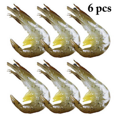 6PCS Simulation Shrimp Fake Food Model High Imitation Shrimp Shooting Prop Photo Props Προσομοίωση γαρίδων PVC Μοντέλο καβούρι αστακού