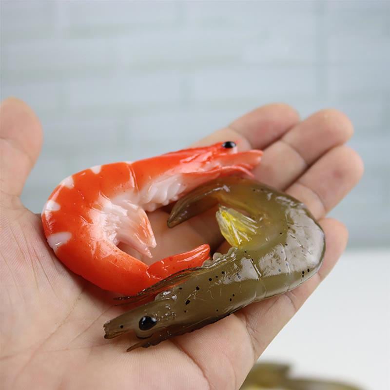 6PCS Simulation Shrimp Fake Food Model High Imitation Shrimp Shooting Prop Photo Props Προσομοίωση γαρίδων PVC Μοντέλο καβούρι αστακού