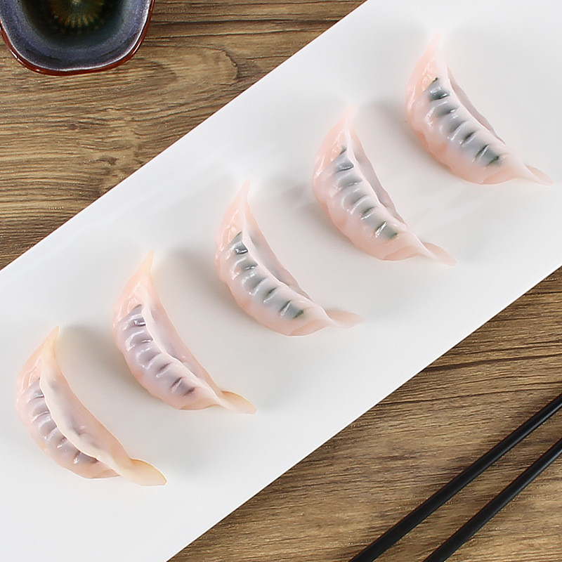 Liels plastmasas simulācijas ēdiens Jiaozi klimpas ceptas klimpas modelis ķīniešu dim sum ceptas pārtikas rotaļlieta šaušanas rekvizīti Ornamenti