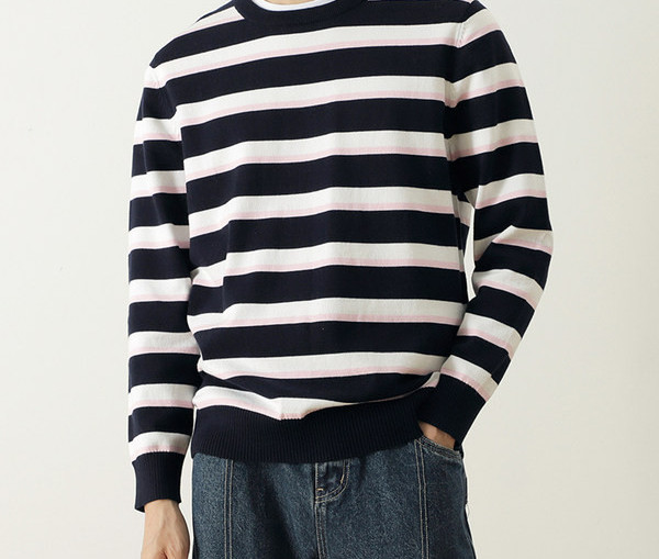 Bluza cu maneca lunga in dungi pentru barbati