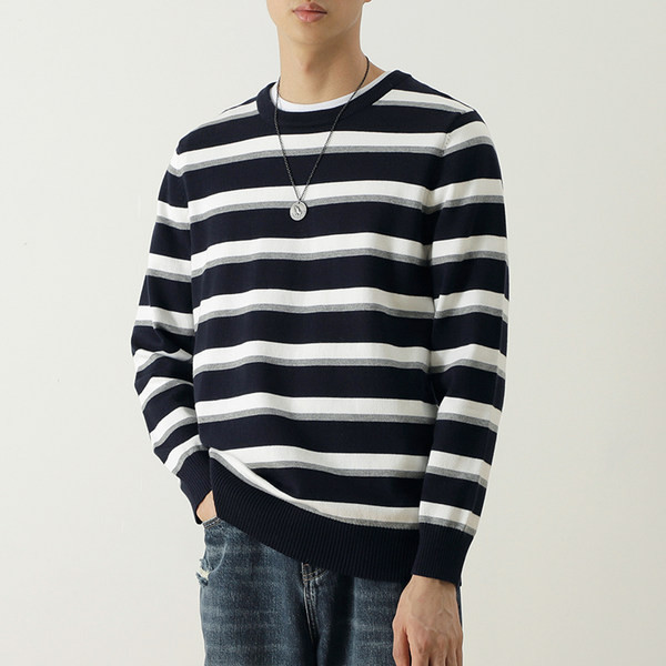 Bluza cu maneca lunga in dungi pentru barbati