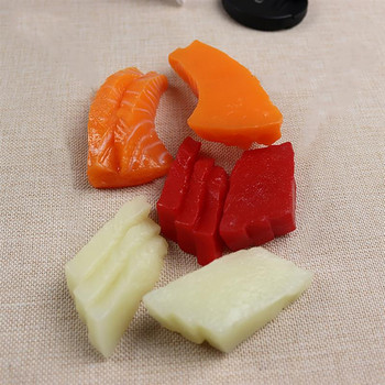 1бр изкуствена храна, реалистично филе от сьомга, симулирано суши, подпора за храна, модел на суши за декор на ресторант